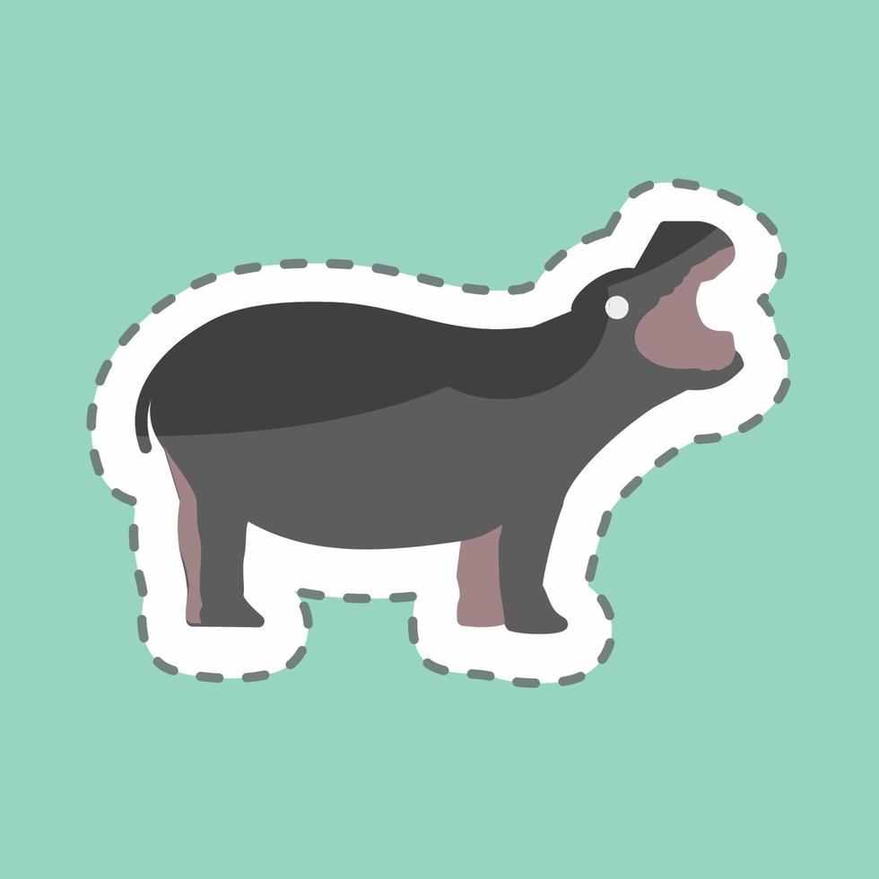 Sticker line cut Hippo. suitable for animal symbol. simple design editable. design template vector. simple symbol illustration vector