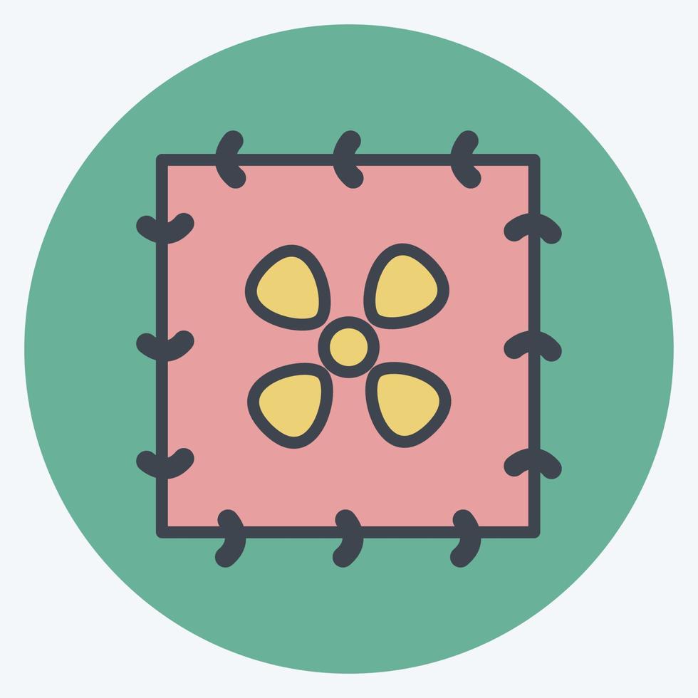 Icon Embroidered Pattern. suitable for Tailor symbol. color mate style. simple design editable. design template vector. simple symbol illustration vector
