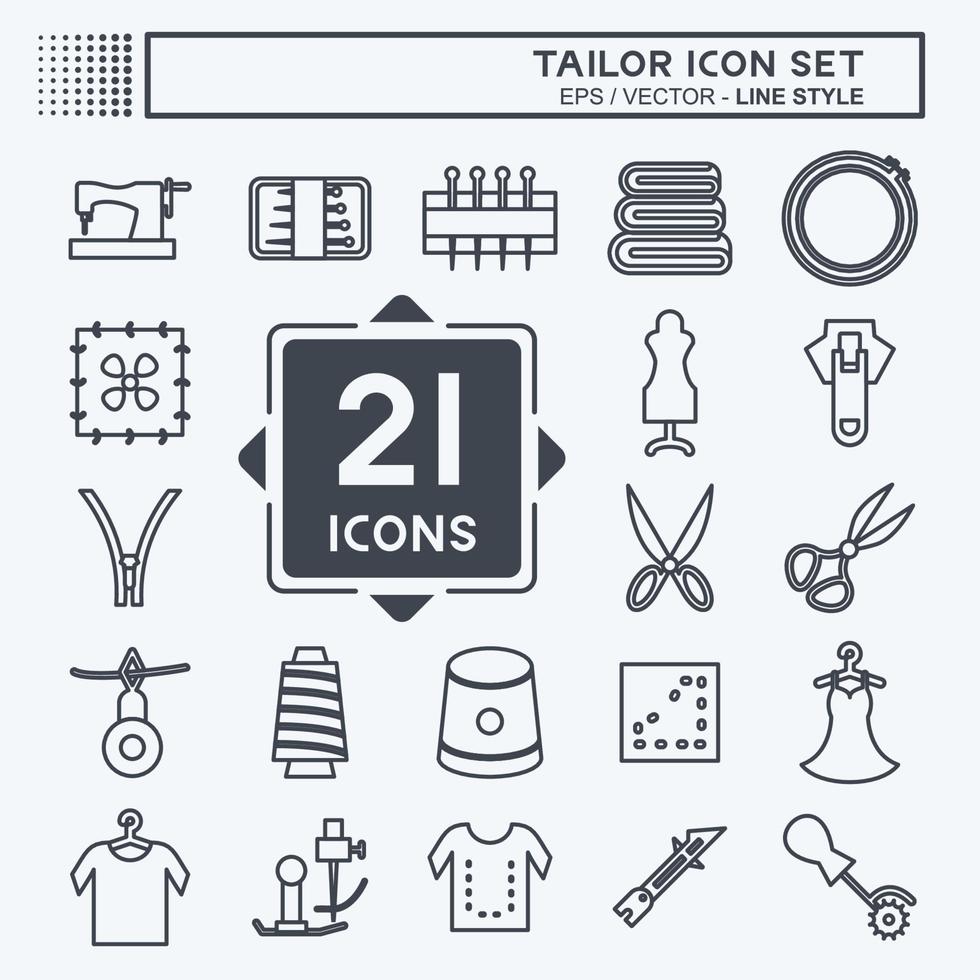 Tailor Icon Set. suitable for Tailor symbol. line style. simple design editable. design template vector. simple symbol illustration vector