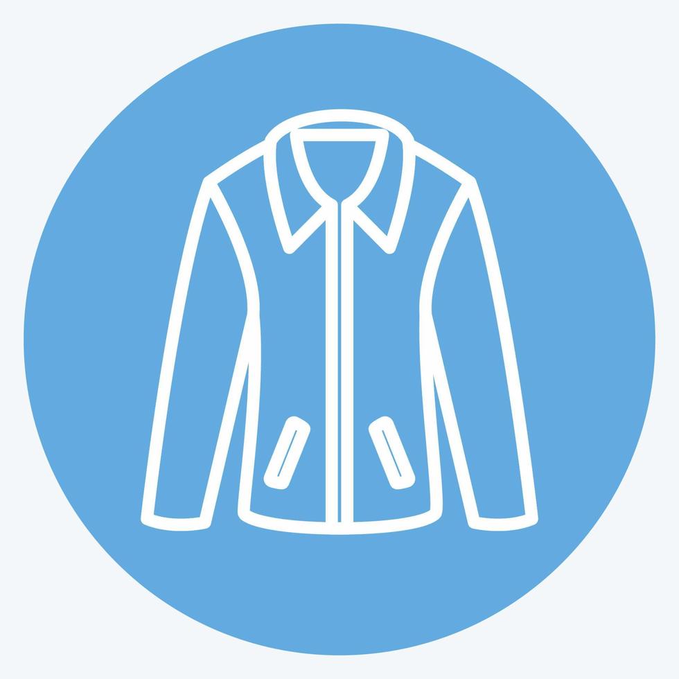 chaqueta de icono. adecuado para el símbolo de accesorios masculinos. estilo de ojos azules. diseño simple editable. vector de plantilla de diseño. ilustración de símbolo simple