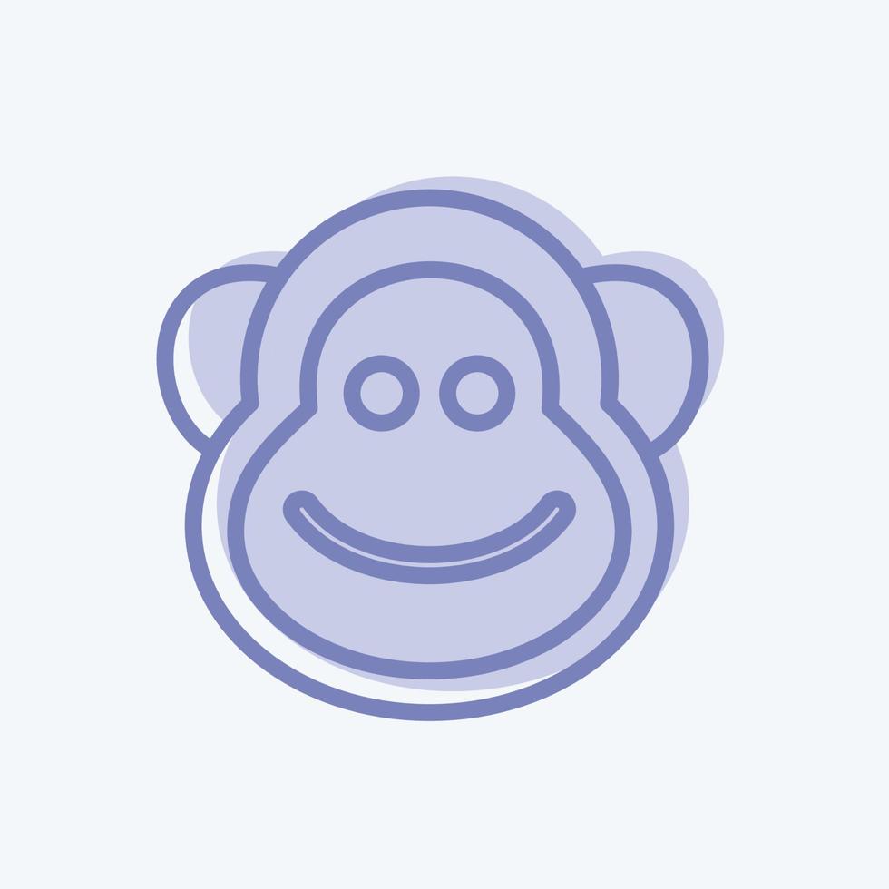 Icon Monkey. suitable for Animal symbol. two tone style. simple design editable. design template vector. simple symbol illustration vector