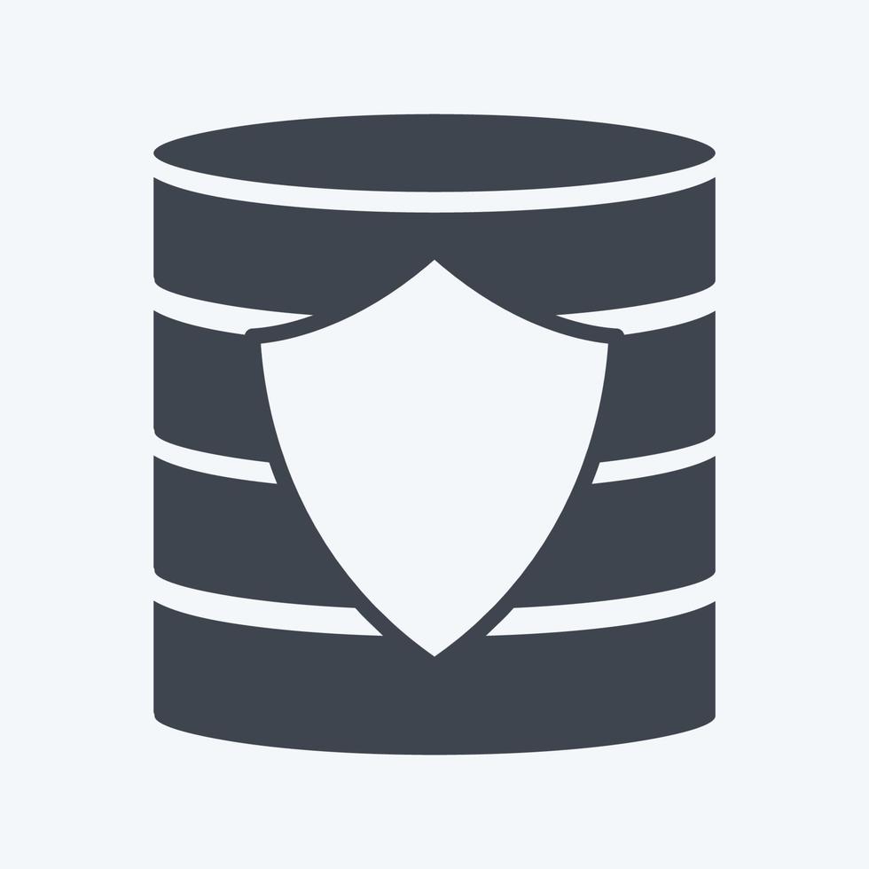Icon Secured Backup. suitable for data analytics symbol. glyph style. simple design editable. design template vector. simple symbol illustration vector