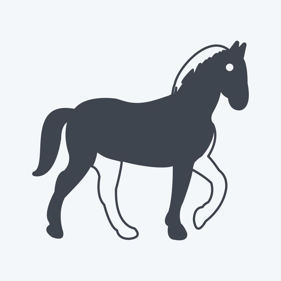 caballo icono. adecuado para el símbolo animal. estilo de glifo. diseño simple editable. vector de plantilla de diseño. ilustración de símbolo simple