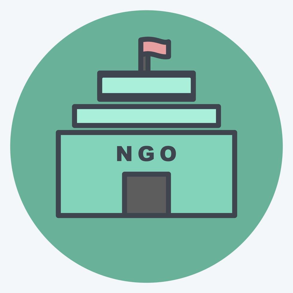 Icon NGO Building. suitable for Community symbol. color mate style. simple design editable. design template vector. simple symbol illustration vector