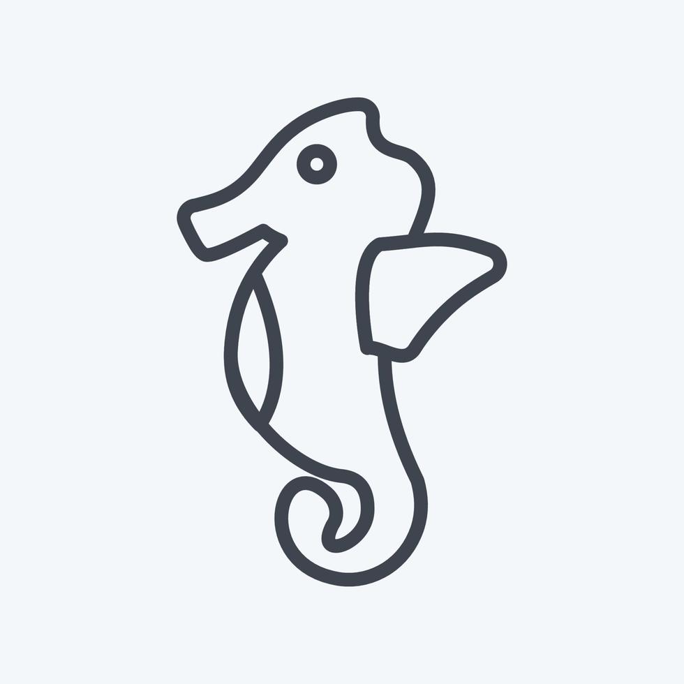 Icon Sea Horse. suitable for Sea symbol. line style. simple design editable. design template vector. simple symbol illustration vector