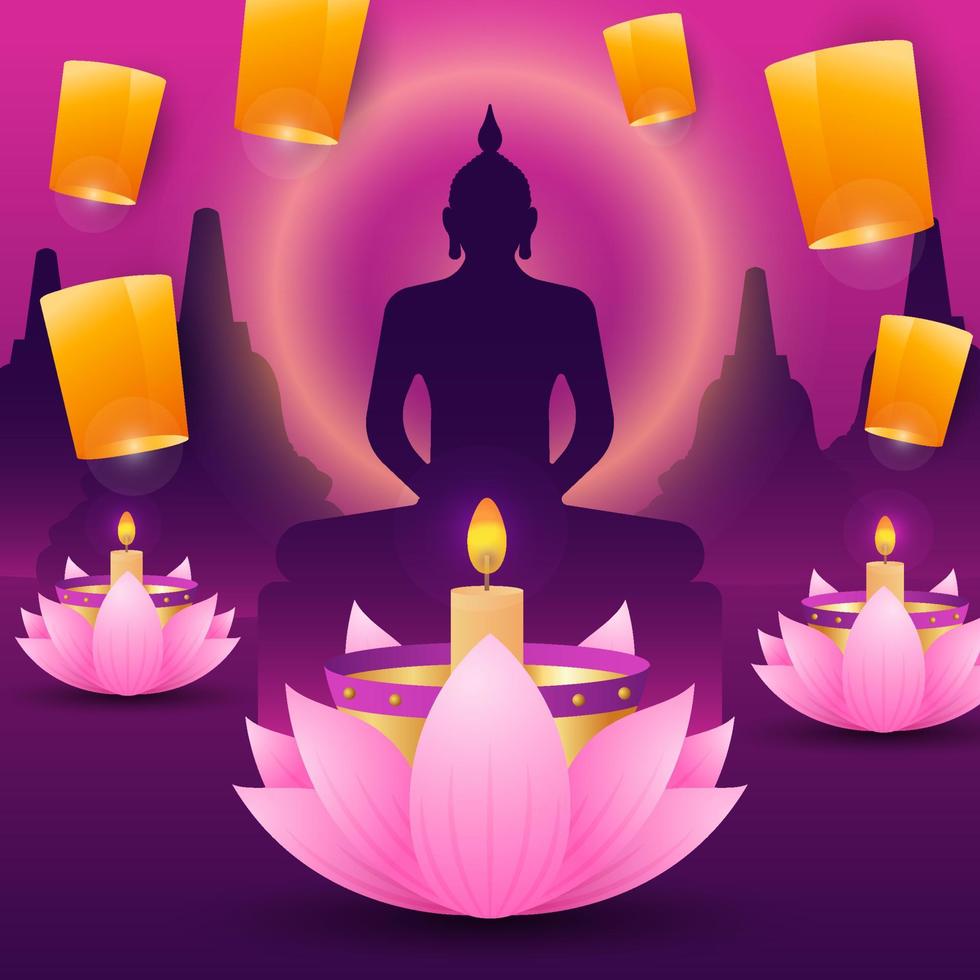 Happy Vesak Day Background vector