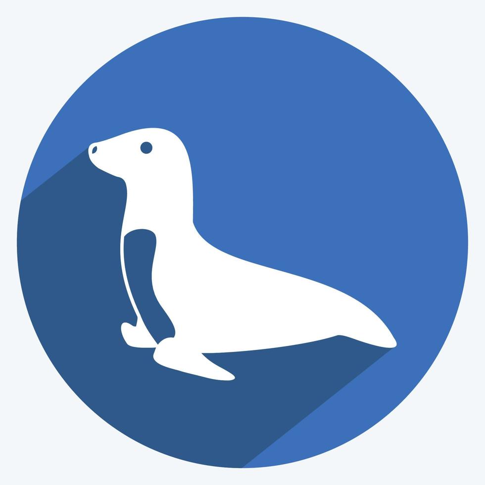Icon Sea Dog. suitable for animal symbol. long shadow style. simple design editable. design template vector. simple symbol illustration vector