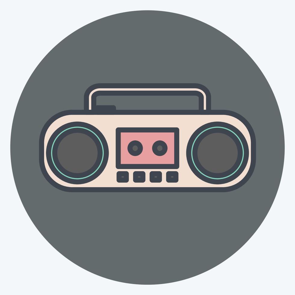 Icon Casette Player. suitable for music symbol. color mate style. simple design editable. design template vector. simple symbol illustration vector
