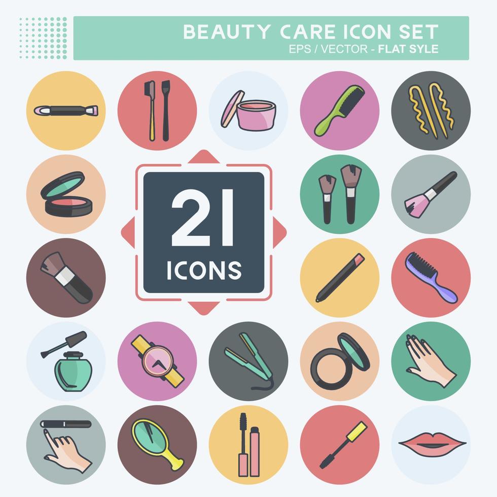 conjunto de iconos de cuidado de la belleza. adecuado para el símbolo de cuidado de la belleza. estilo plano diseño simple editable. vector de plantilla de diseño. ilustración de símbolo simple