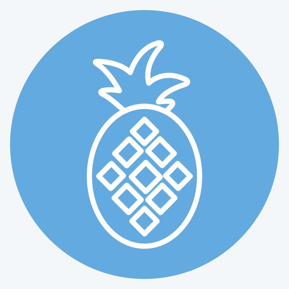 Icon Pineapple. suitable for Fruits and Vegetables symbol. blue eyes style. simple design editable. design template vector