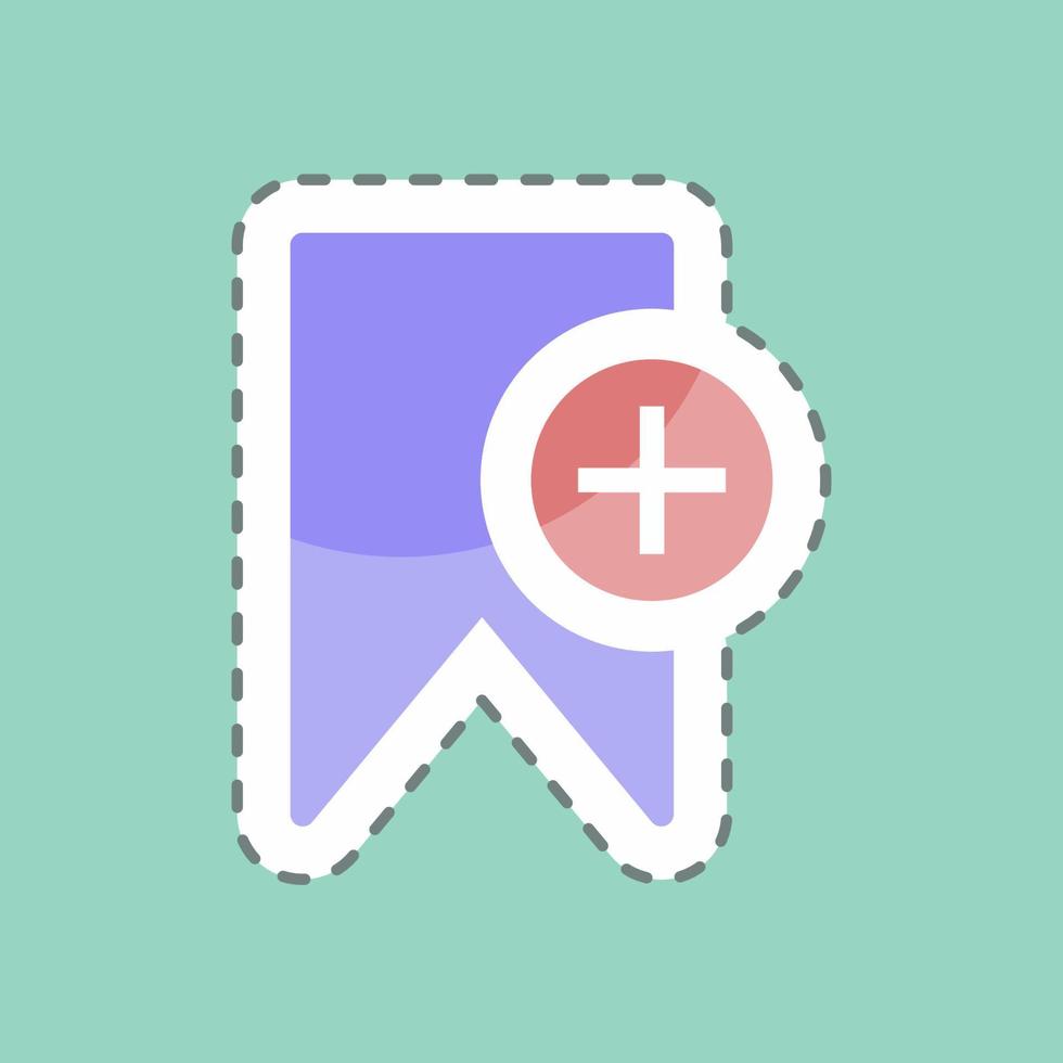 Sticker line cut Add Bookmark. suitable for User Interface symbol. simple design editable. design template vector. simple symbol illustration vector