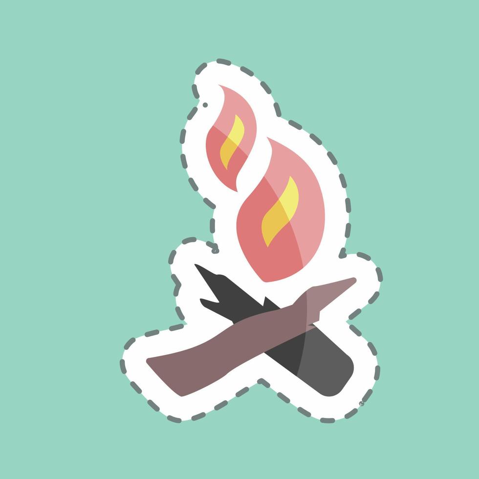 Sticker line cut Fire. suitable for Wild West symbol. simple design editable. design template vector. simple symbol illustration vector