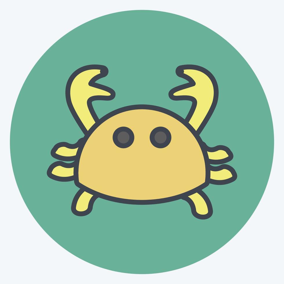 Icon Crab. suitable for Sea symbol. color mate style. simple design editable. design template vector. simple symbol illustration vector