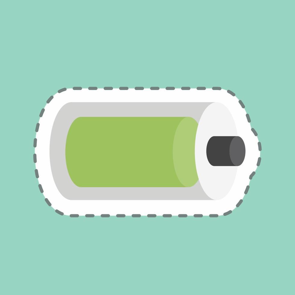 Sticker line cut Full Battery. suitable for Web Interface symbol. simple design editable. design template vector. simple symbol illustration vector