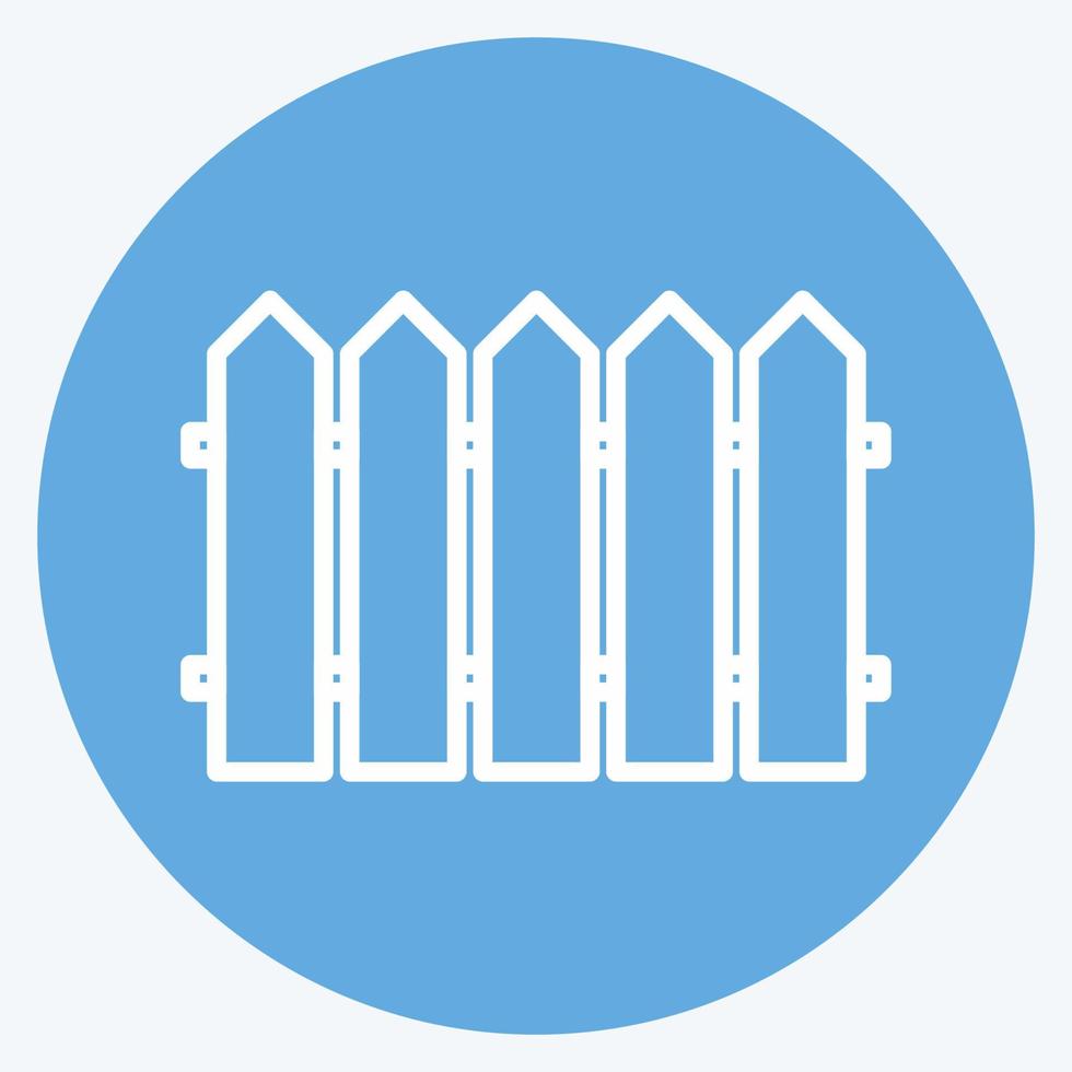 Icon Fence. suitable for garden symbol. blue eyes style. simple design editable. design template vector. simple symbol illustration vector
