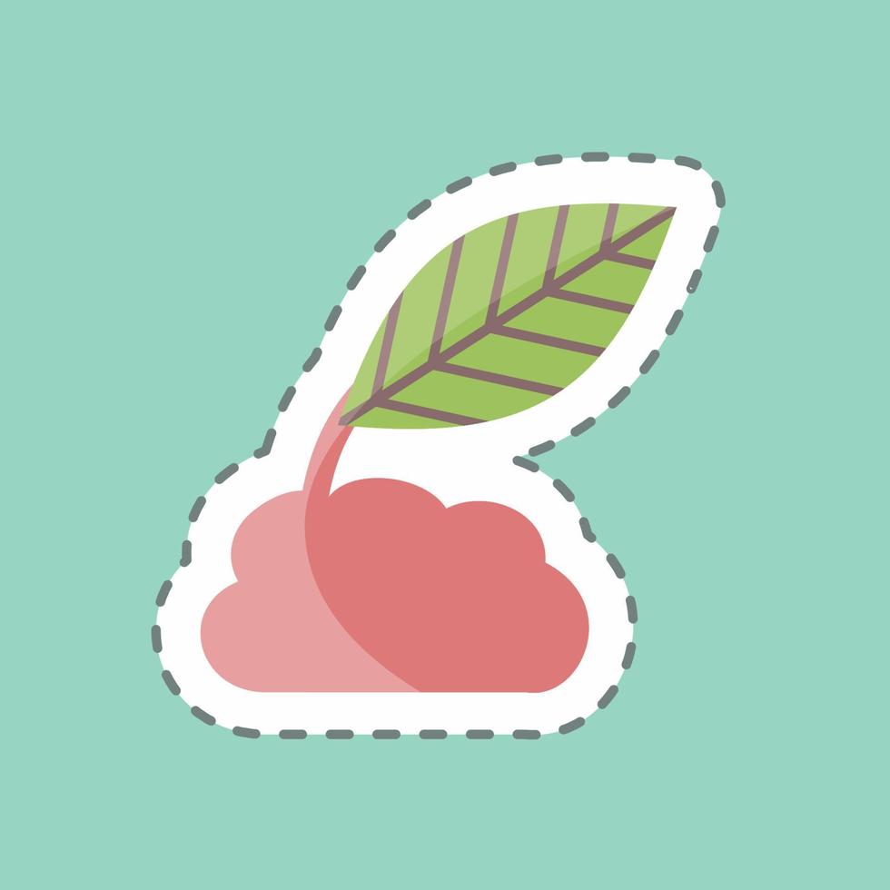 plantación de corte de línea de pegatina. adecuado para el símbolo de primavera. diseño simple editable. vector de plantilla de diseño. ilustración de símbolo simple