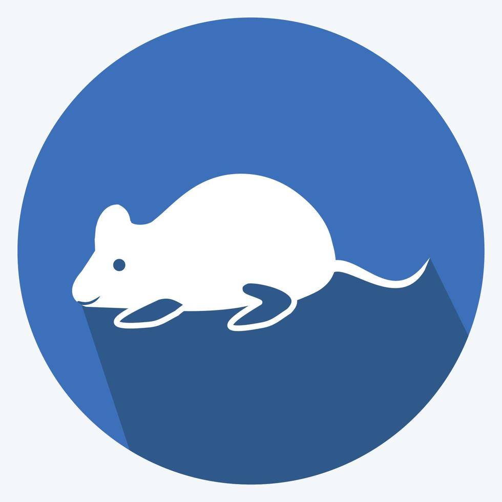 Icon Mouse. suitable for animal symbol. long shadow style. simple design editable. design template vector. simple symbol illustration vector