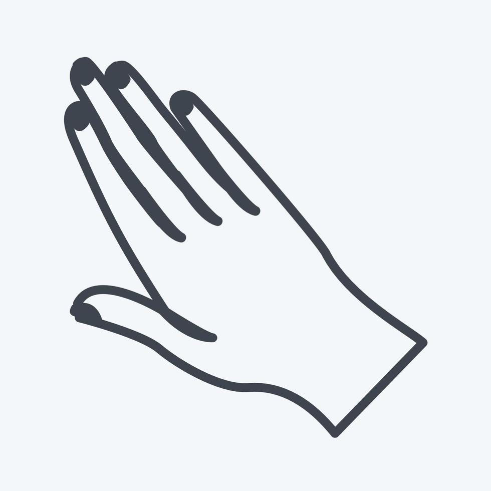 Icon Nailpolish on Hand. suitable for beauty care symbol. glyph style. simple design editable. design template vector. simple symbol illustration vector
