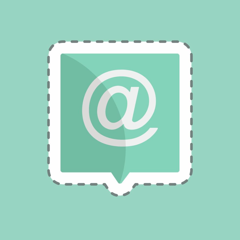 correo electrónico de corte de línea de etiqueta. adecuado para el símbolo de la educación. diseño simple editable. vector de plantilla de diseño. ilustración de símbolo simple