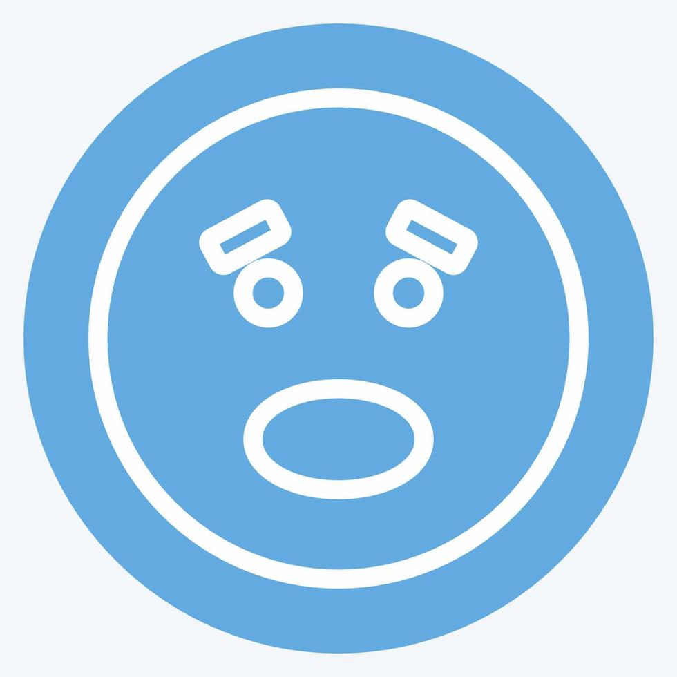 Icon Emoticon Scared. suitable for Emoticon symbol. blue eyes style. simple design editable. design template vector. simple symbol illustration vector