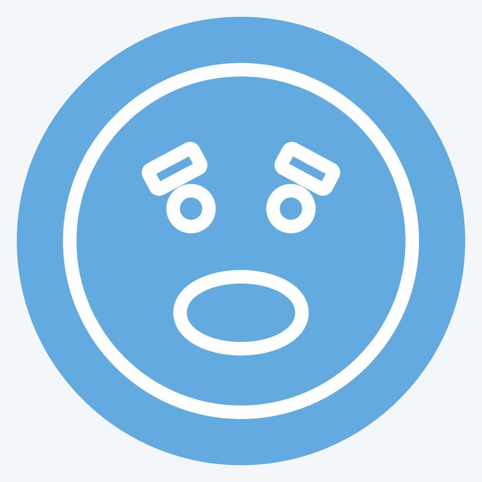 Icon Emoticon Scared. suitable for Emoticon symbol. blue eyes style. simple design editable. design template vector. simple symbol illustration vector