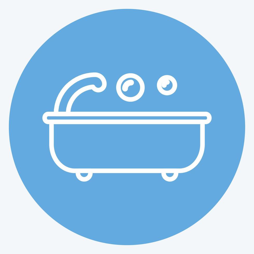 Icon Bath. suitable for Home symbol. blue eyes style. simple design editable. design template vector. simple symbol illustration vector