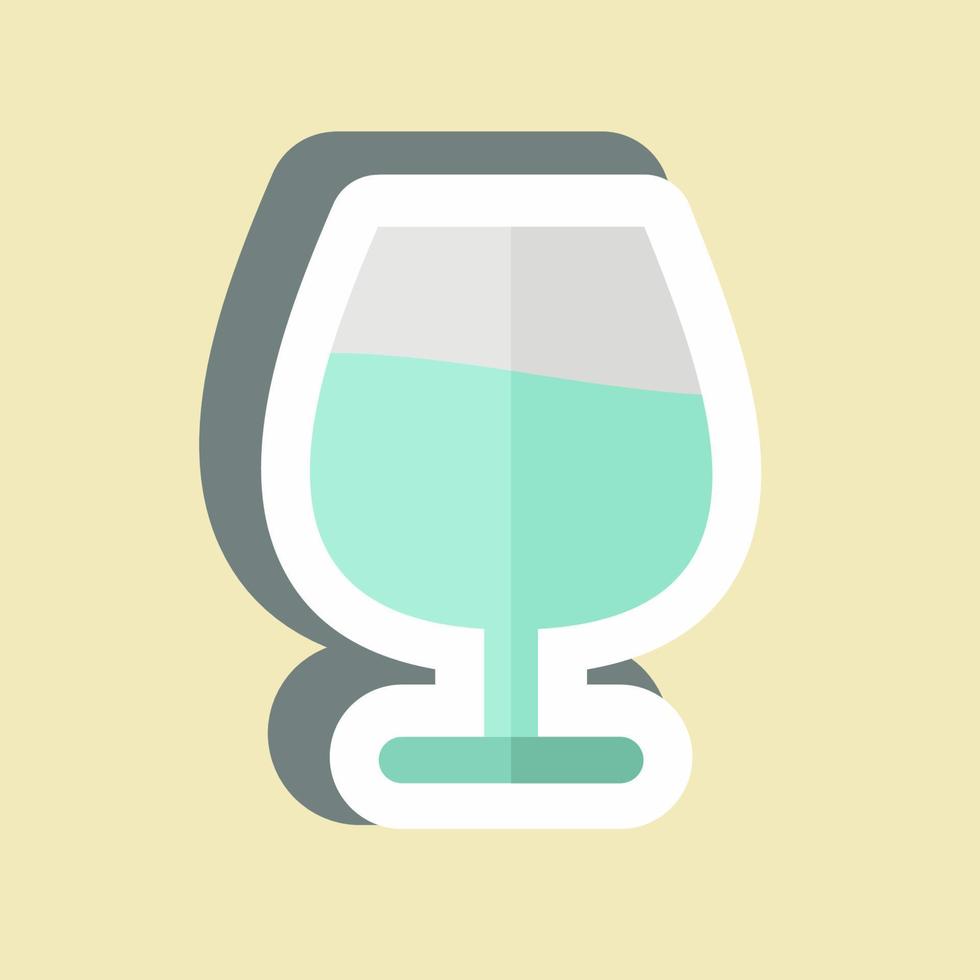 pegatina copa de coñac. adecuado para el símbolo de bebida. diseño simple editable. vector de plantilla de diseño. ilustración de símbolo simple