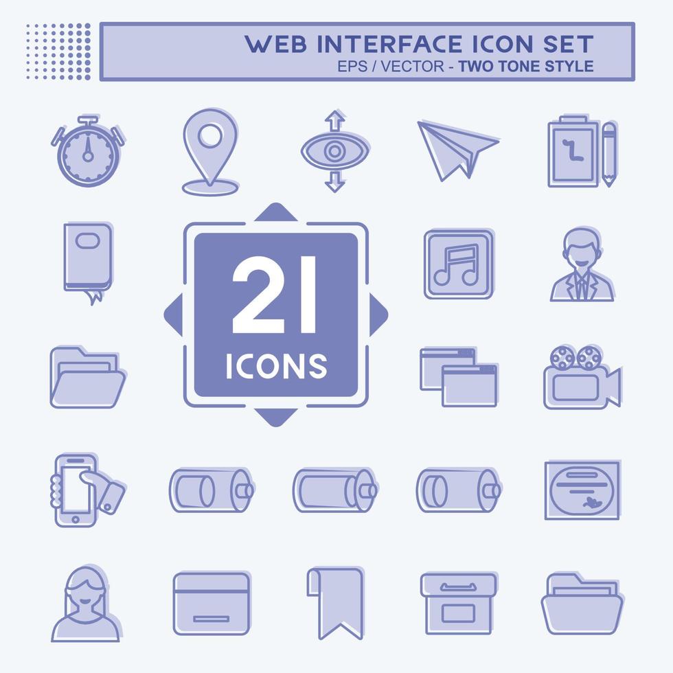 Icon Web Interface Set. two tone style. simple design editable. design template vector. simple symbol illustration vector