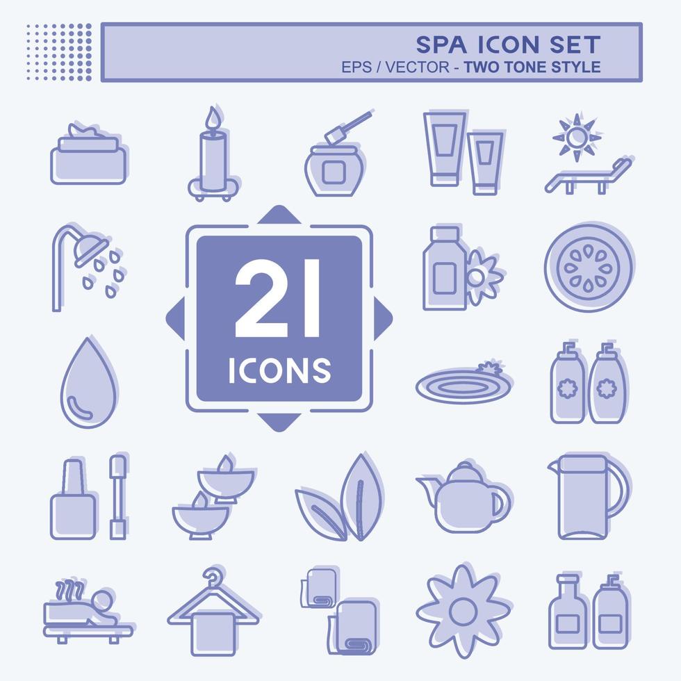 conjunto de iconos de spa. adecuado para el símbolo de spa. estilo de dos tonos. diseño simple editable. vector de plantilla de diseño. ilustración de símbolo simple