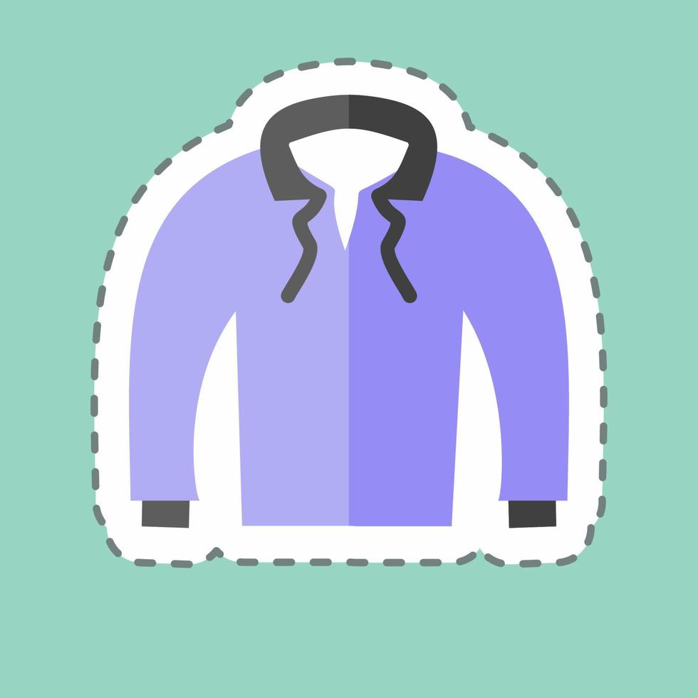 Sticker line cut Pull Over. suitable for men accessories symbol. simple design editable. design template vector. simple symbol illustration vector