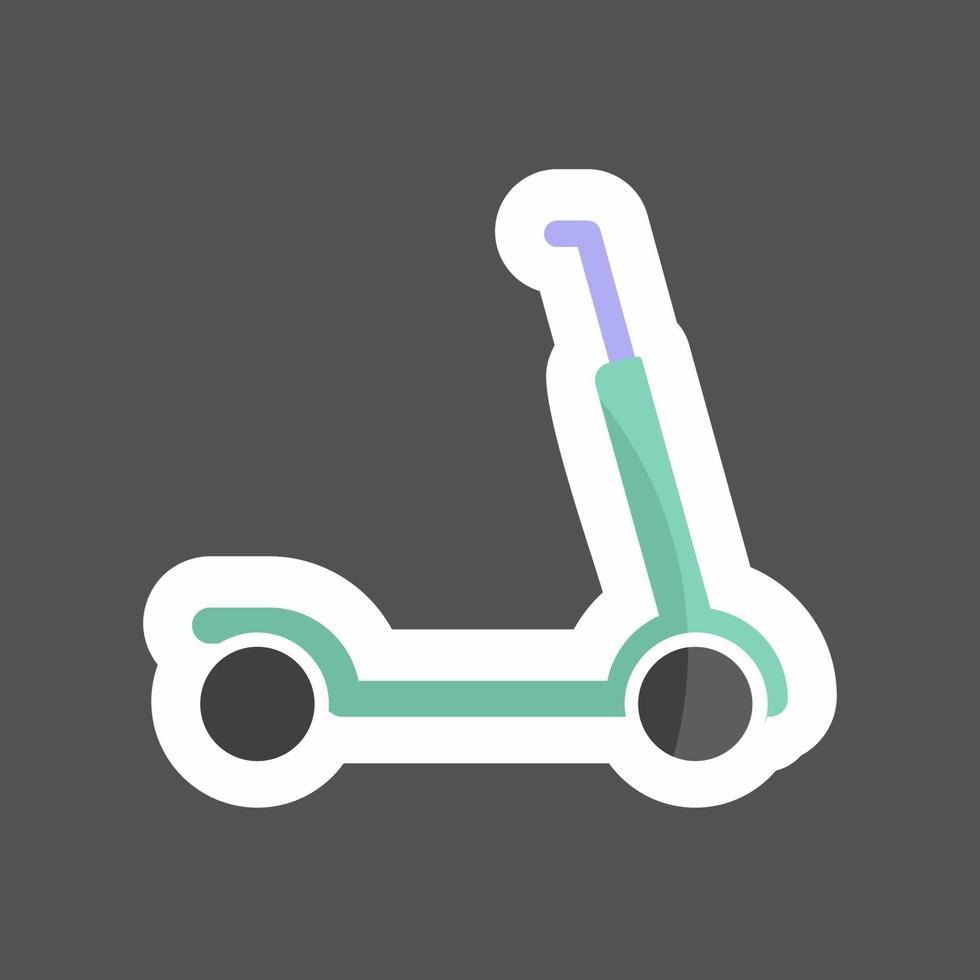 pegatina scooter. adecuado para símbolo de juguete. diseño simple editable. vector de plantilla de diseño. ilustración de símbolo simple
