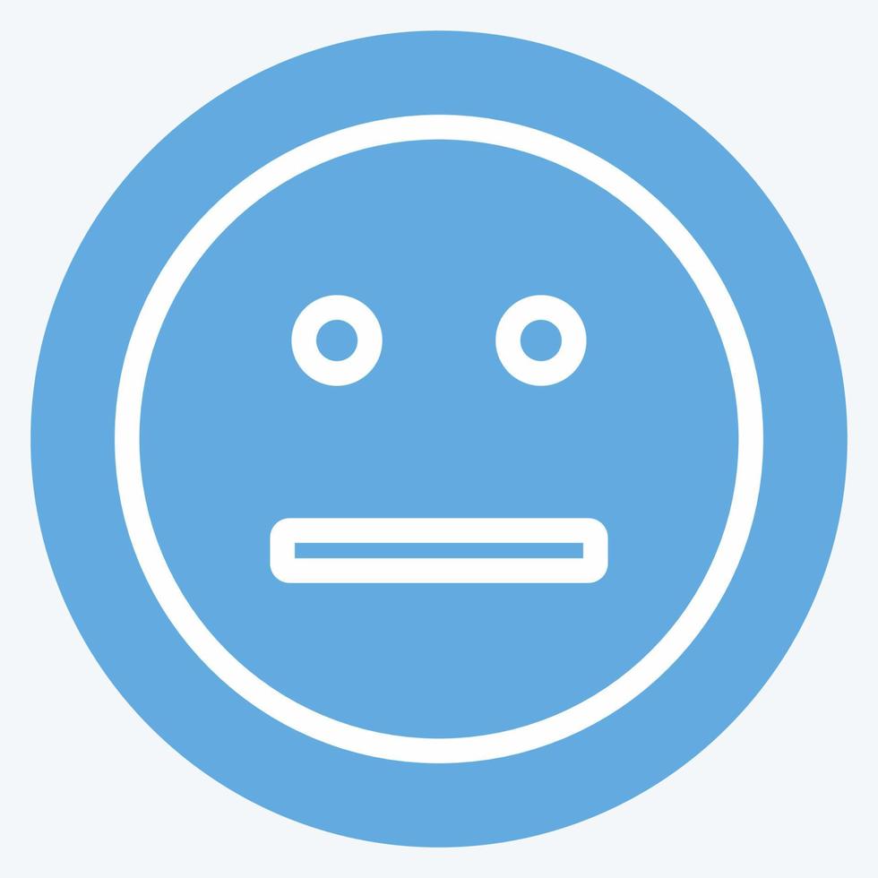Icon Emoticon Straight Face. suitable for Emoticon symbol. blue eyes style. simple design editable. design template vector. simple symbol illustration vector