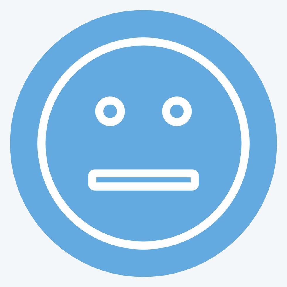 Icon Emoticon Straight Face. suitable for Emoticon symbol. blue eyes style. simple design editable. design template vector. simple symbol illustration vector