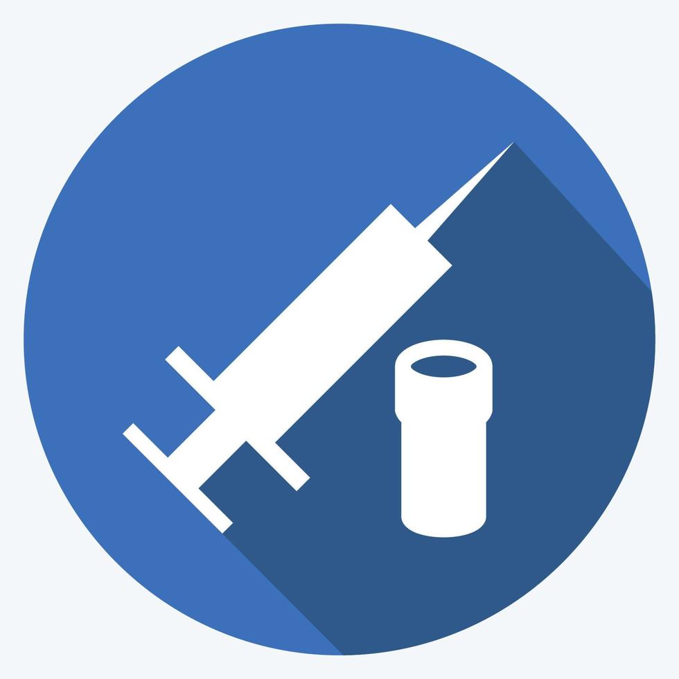 Icon Vaccine. suitable for Community symbol. long shadow style. simple design editable. design template vector. simple symbol illustration vector
