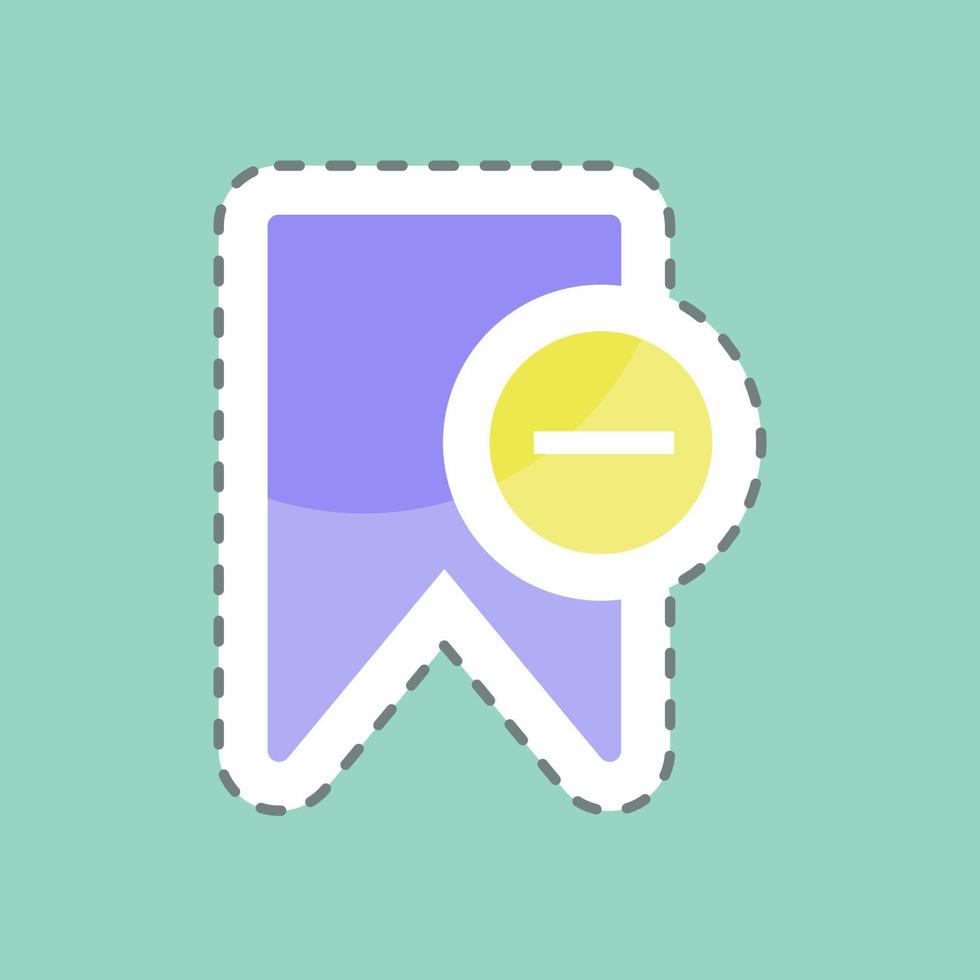Sticker line cut Delete Bookmark. suitable for User Interface symbol. simple design editable. design template vector. simple symbol illustration vector