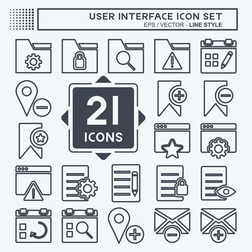 User Interface Icon Set. suitable for Web Interface symbol. line style. simple design editable. design template vector. simple symbol illustration vector