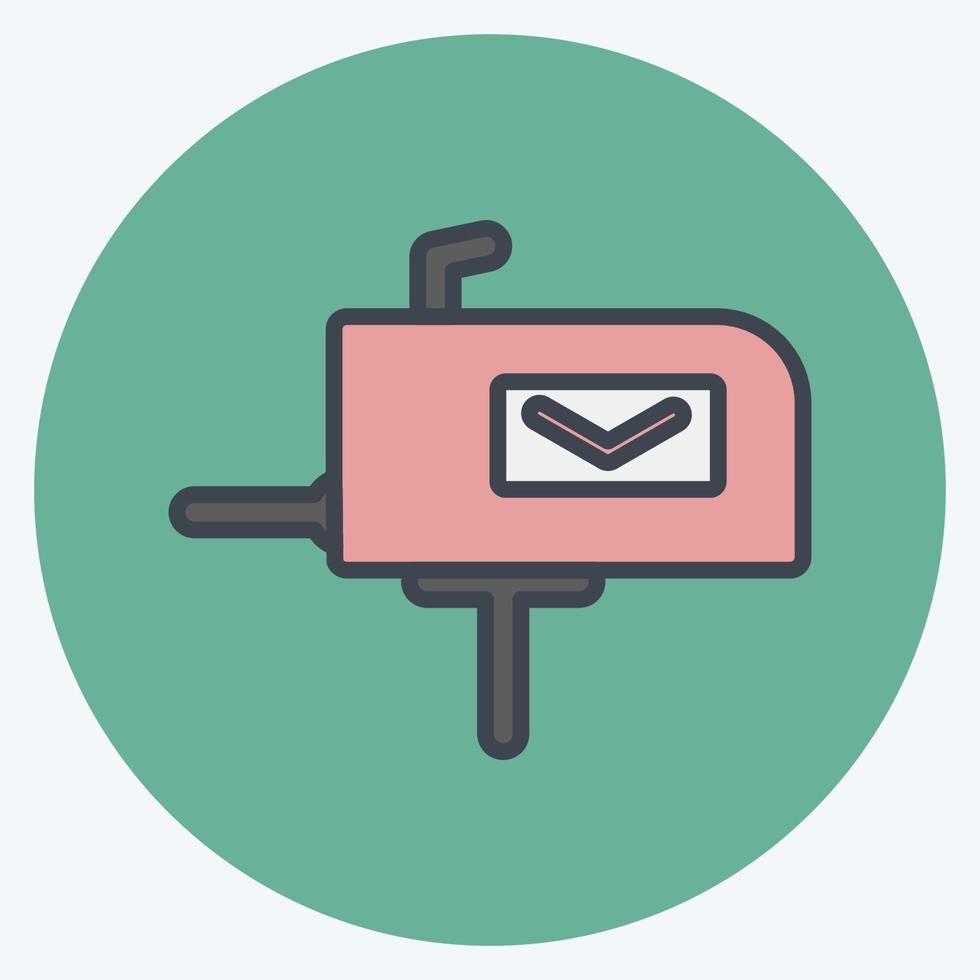 Icon LetterBox. suitable for Education symbol. color mate style. simple design editable. design template vector. simple symbol illustration vector