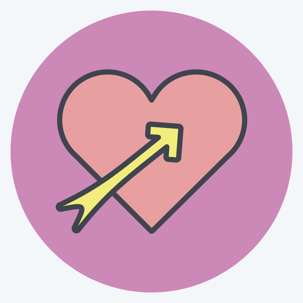 Icon Heart with arrow. suitable for Wedding symbol. color mate style. simple design editable. design template vector. simple symbol illustration vector