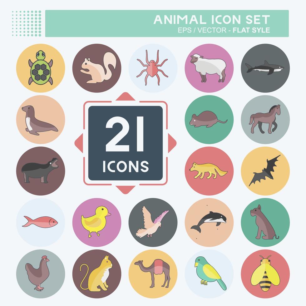 Animal Icon Set. suitable for animal symbol. flat style. simple design editable. design template vector. simple symbol illustration vector