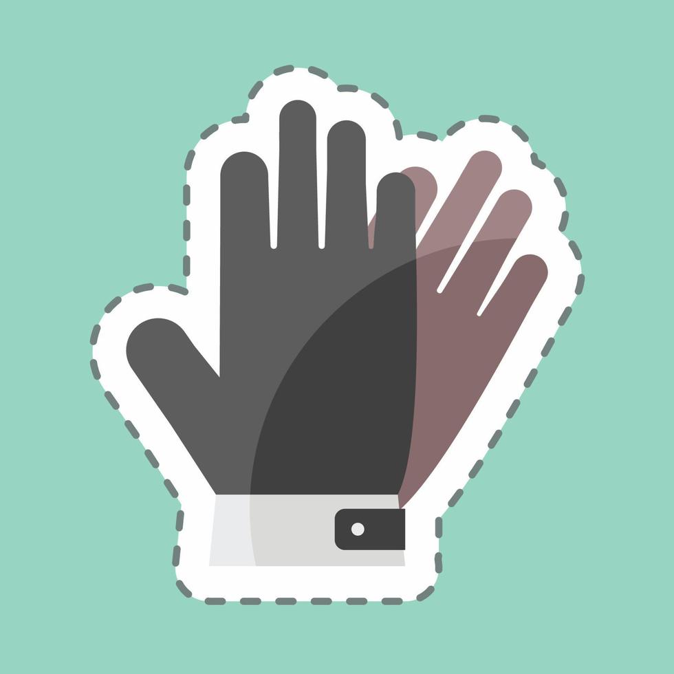 Sticker line cut Leather Gloves. suitable for men accessories symbol. simple design editable. design template vector. simple symbol illustration vector