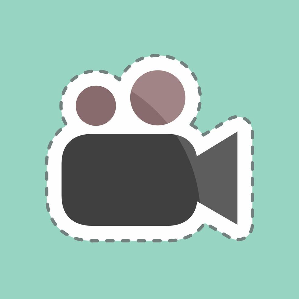 Sticker line cut Video Camera. suitable for Mobile Apps symbol. simple design editable. design template vector. simple symbol illustration vector