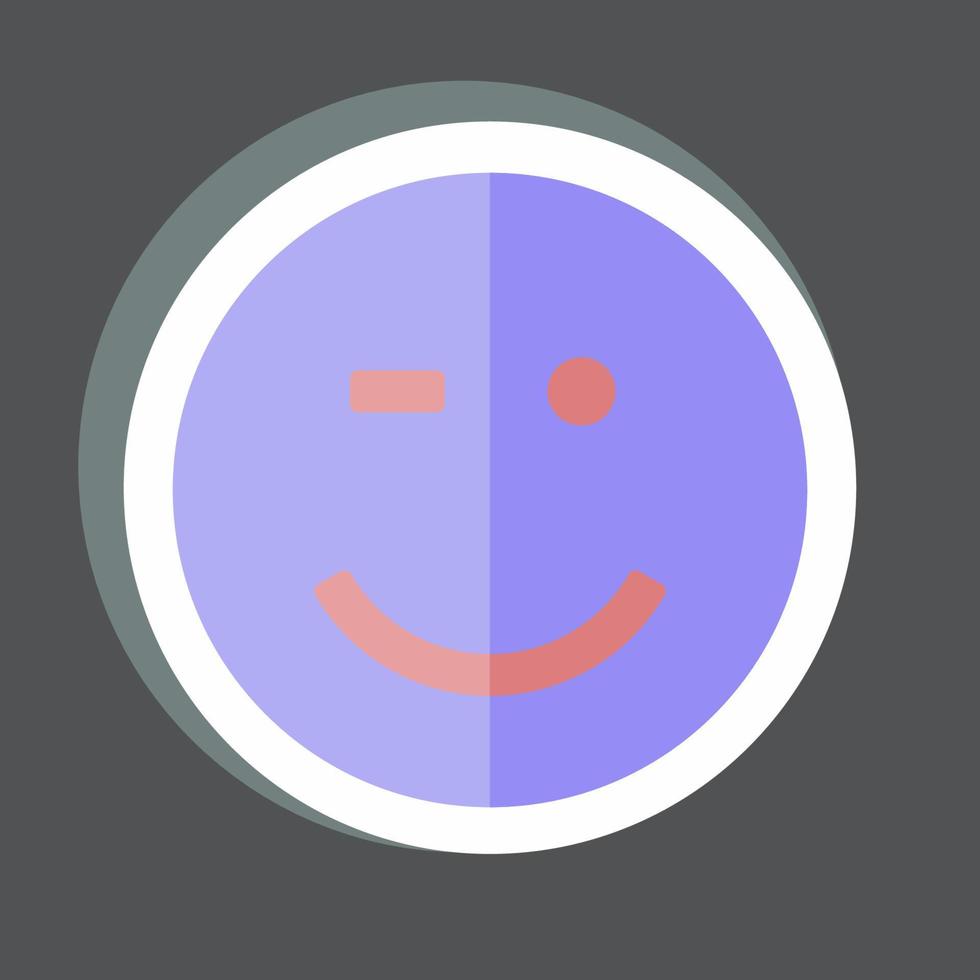 Sticker Emoticon Winking. suitable for Emoticon symbol. simple design editable. design template vector. simple symbol illustration vector