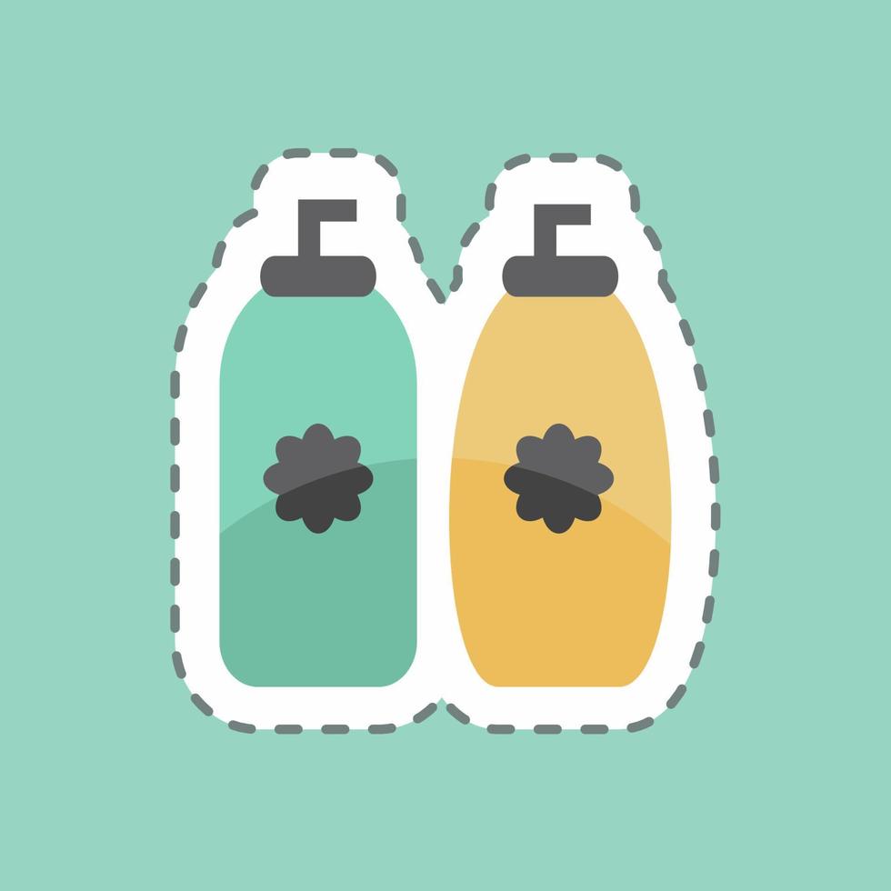 Sticker line cut Perfume Bottles. suitable for Spa symbol. simple design editable. design template vector. simple symbol illustration vector
