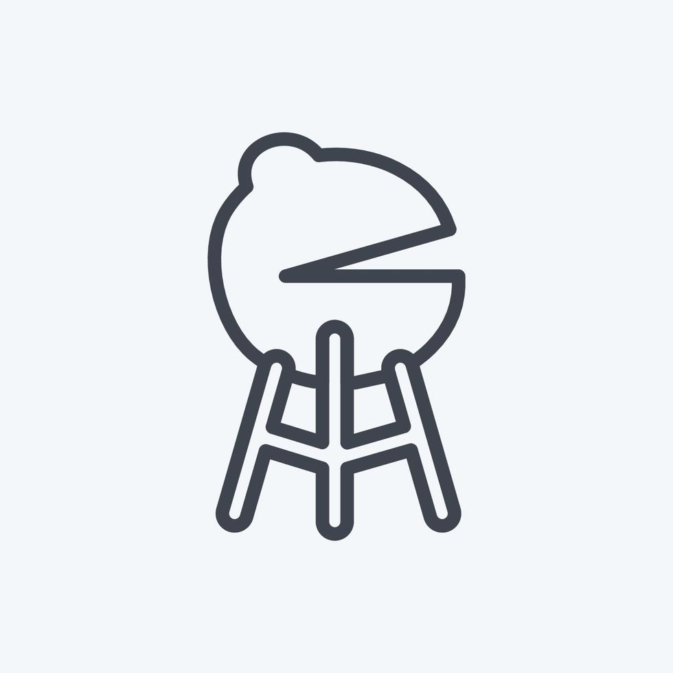 icono de barbacoa. adecuado para el símbolo de primavera. estilo de línea diseño simple editable. vector de plantilla de diseño. ilustración de símbolo simple