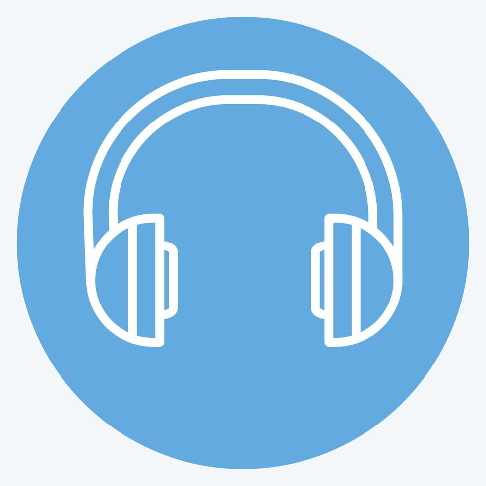 Icon Music Playing. suitable for music symbol. blue eyes style. simple design editable. design template vector. simple symbol illustration vector