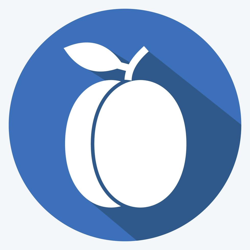 Icon Plum. suitable for Fruits and Vegetables symbol. long shadow style. simple design editable. design template vector. simple symbol illustration vector