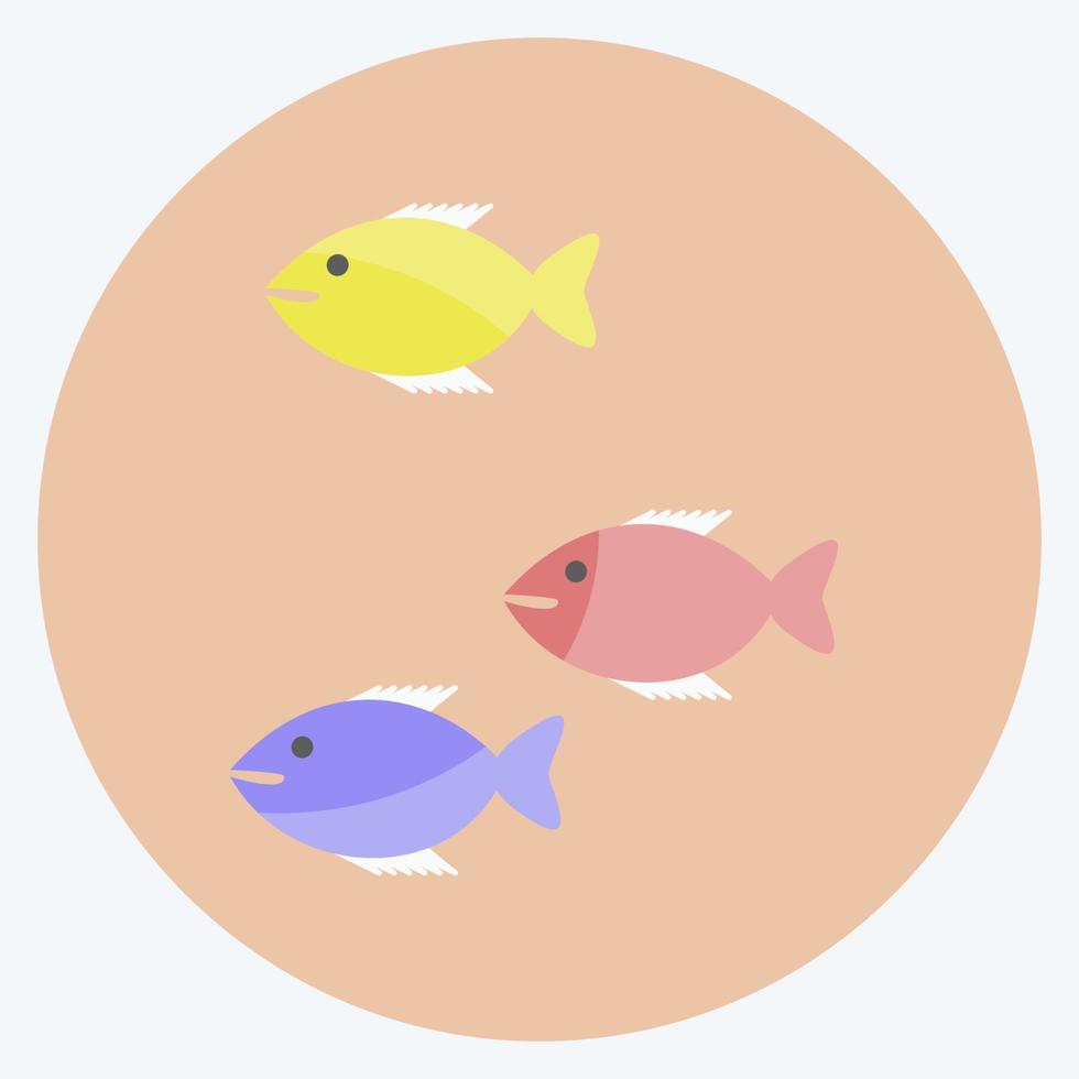 Icon Small Fish. suitable for Sea symbol. flat style. simple design editable. design template vector. simple symbol illustration vector