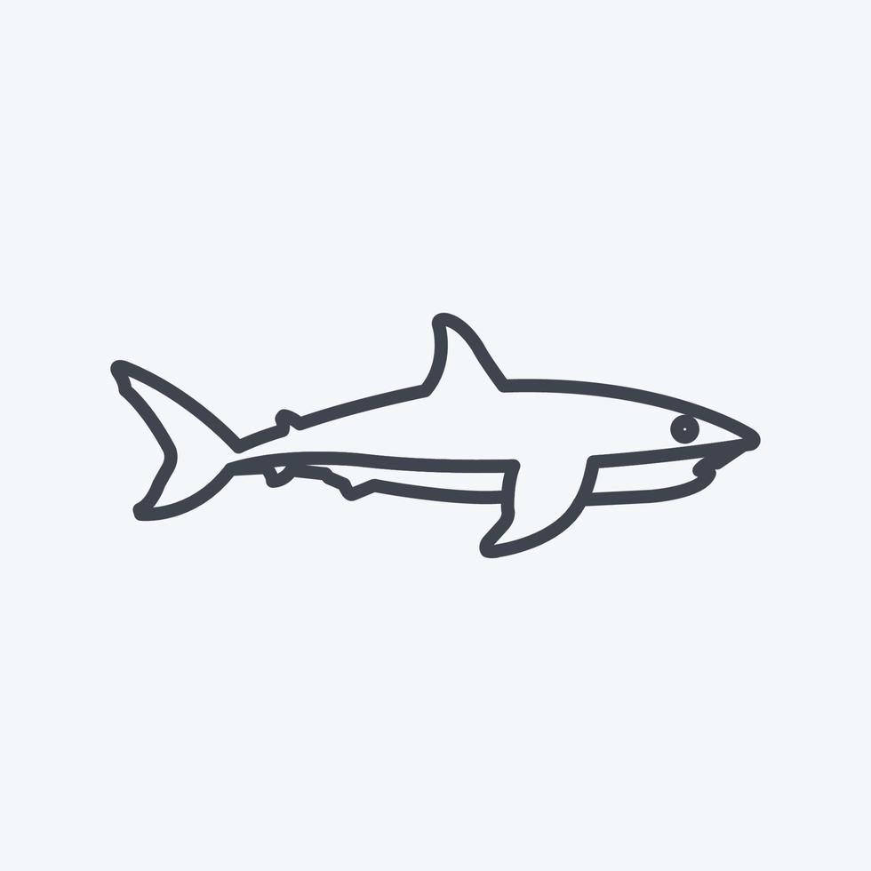 Icon Shark. suitable for animal symbol. line style. simple design editable. design template vector. simple symbol illustration vector