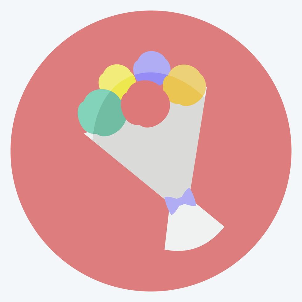 Icon Bouquet. suitable for Wedding symbol. flat style. simple design editable. design template vector. simple symbol illustration vector