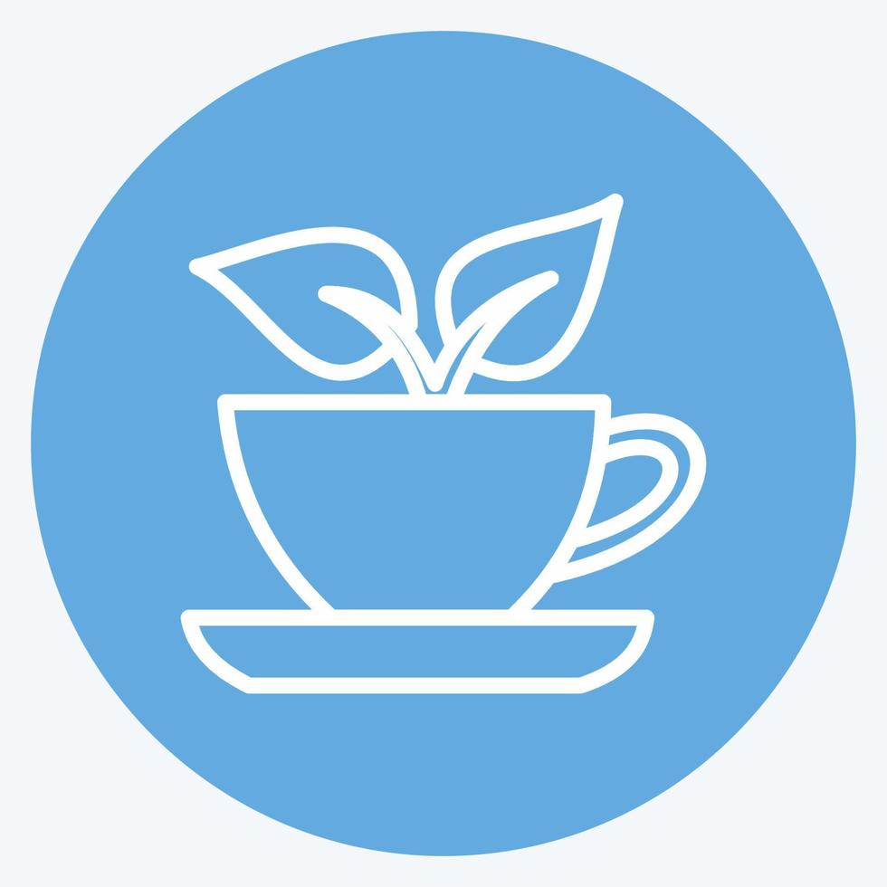 Icon Green Tea. suitable for Drink symbol. blue eyes style. simple design editable. design template vector. simple symbol illustration vector